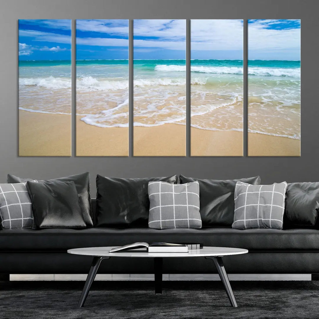 Soothing Tropical Beach Wall Art Canvas Print Coastal Ocean Holiday Season Wall Decor