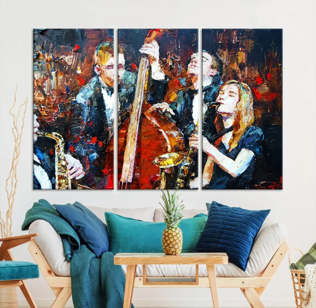 Soulful Sound of Jazz with Our Abstract Afro American Jazz Musician Wall Art Canvas Print