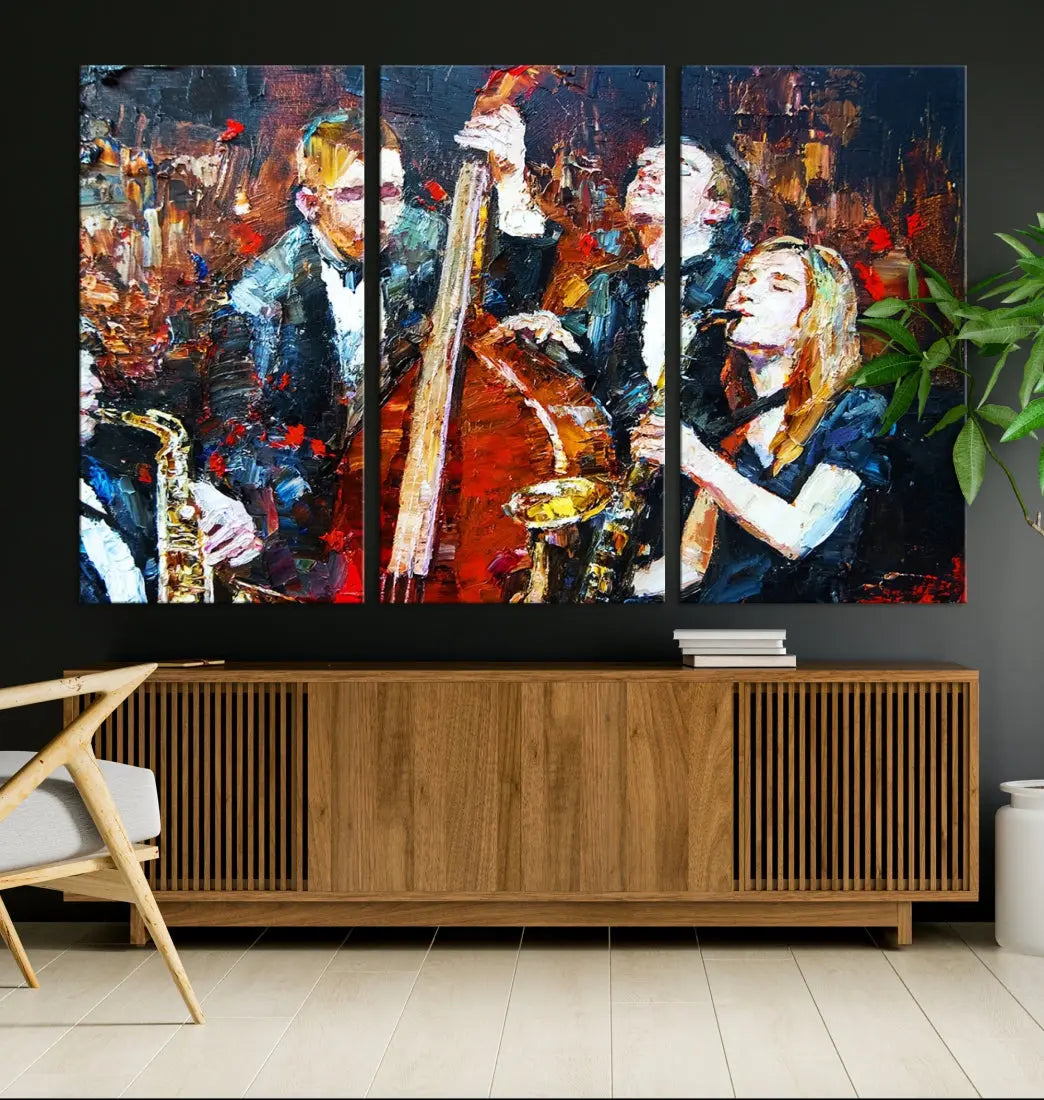 Soulful Sound of Jazz with Our Abstract Afro American Jazz Musician Wall Art Canvas Print