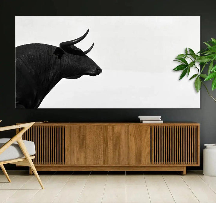 Spanish Bull Wall Art Extra Large Canvas Print Framed Ready to Hang