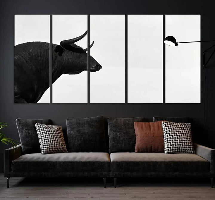 Spanish Bull Wall Art Extra Large Canvas Print Framed Ready to Hang