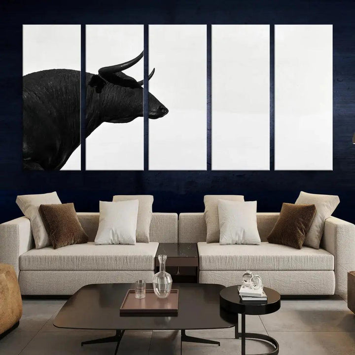 Spanish Bull Wall Art Extra Large Canvas Print Framed Ready to Hang