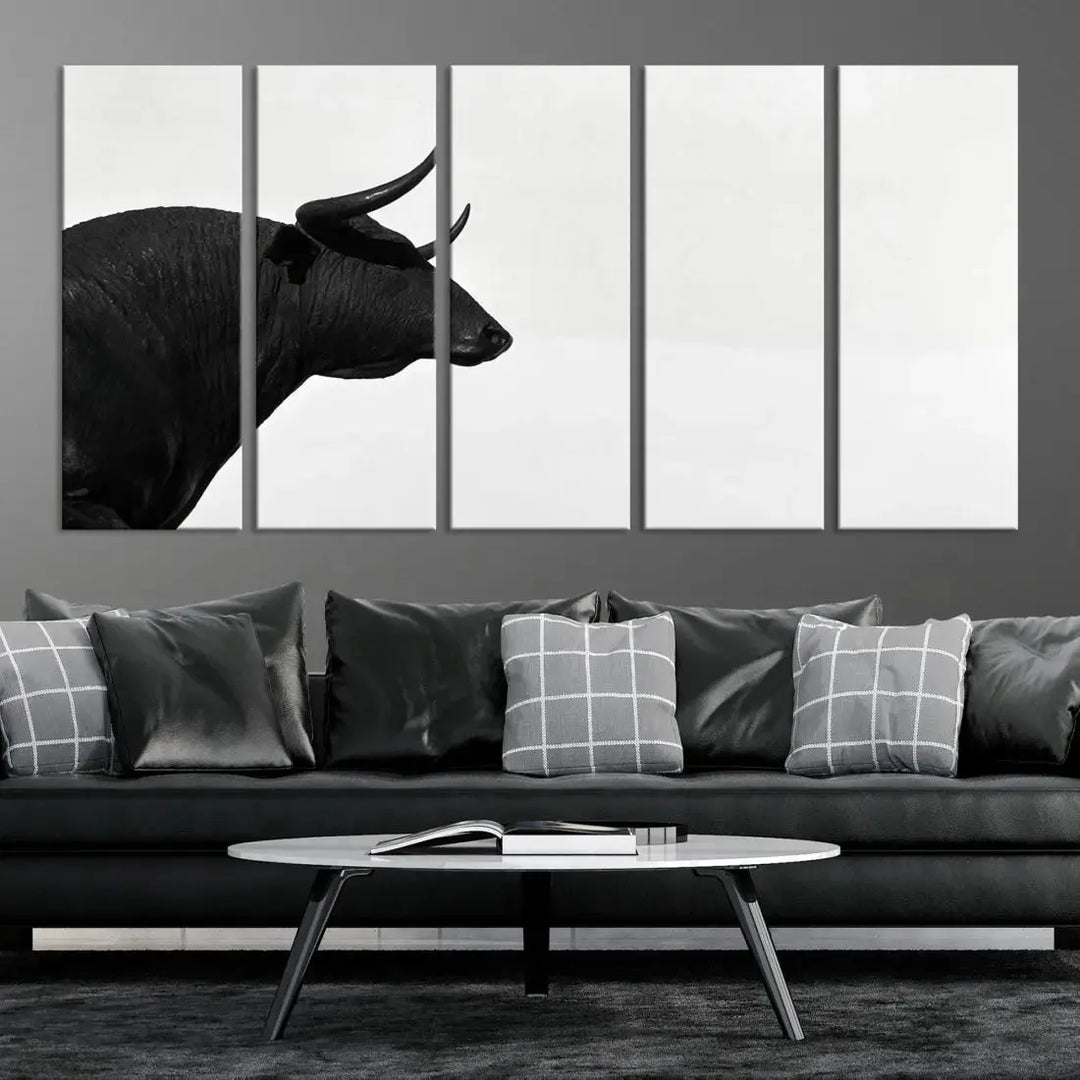 Spanish Bull Wall Art Extra Large Canvas Print Framed Ready to Hang