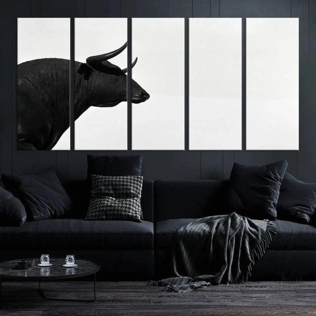 Spanish Bull Wall Art Extra Large Canvas Print Framed Ready to Hang