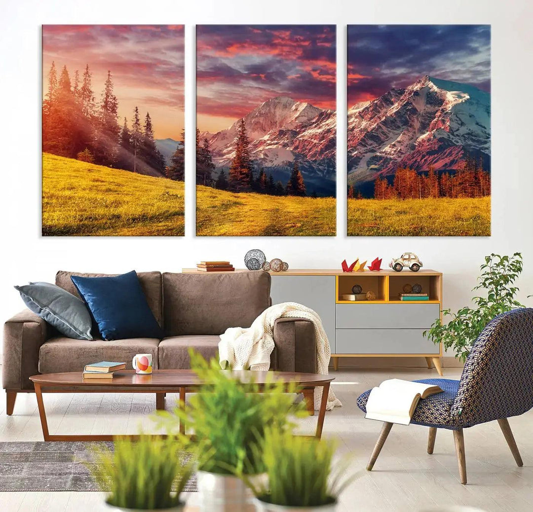 Stunning Mountain Landscape Large Wall Art Canvas Print