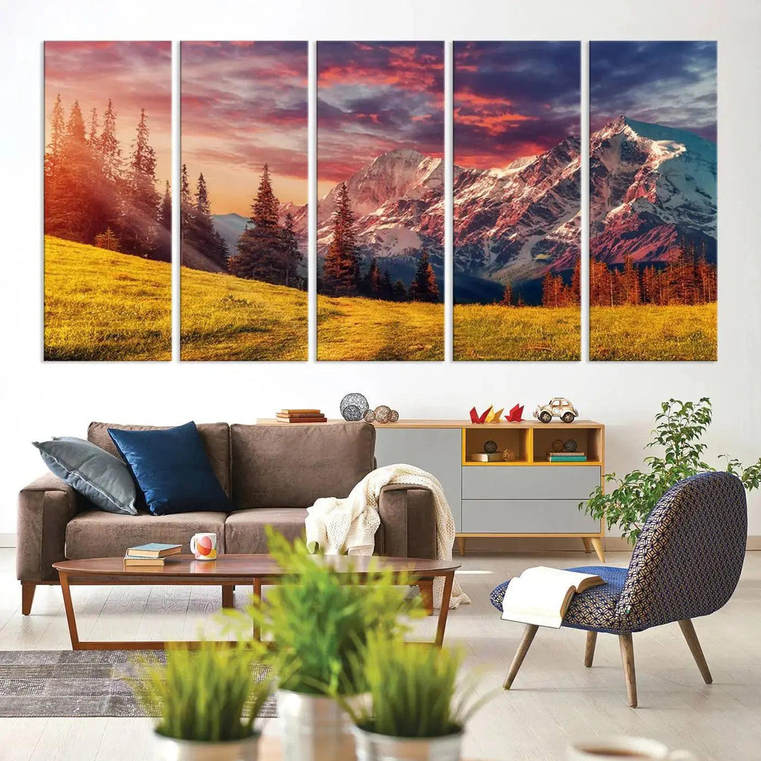 Stunning Mountain Landscape Large Wall Art Canvas Print