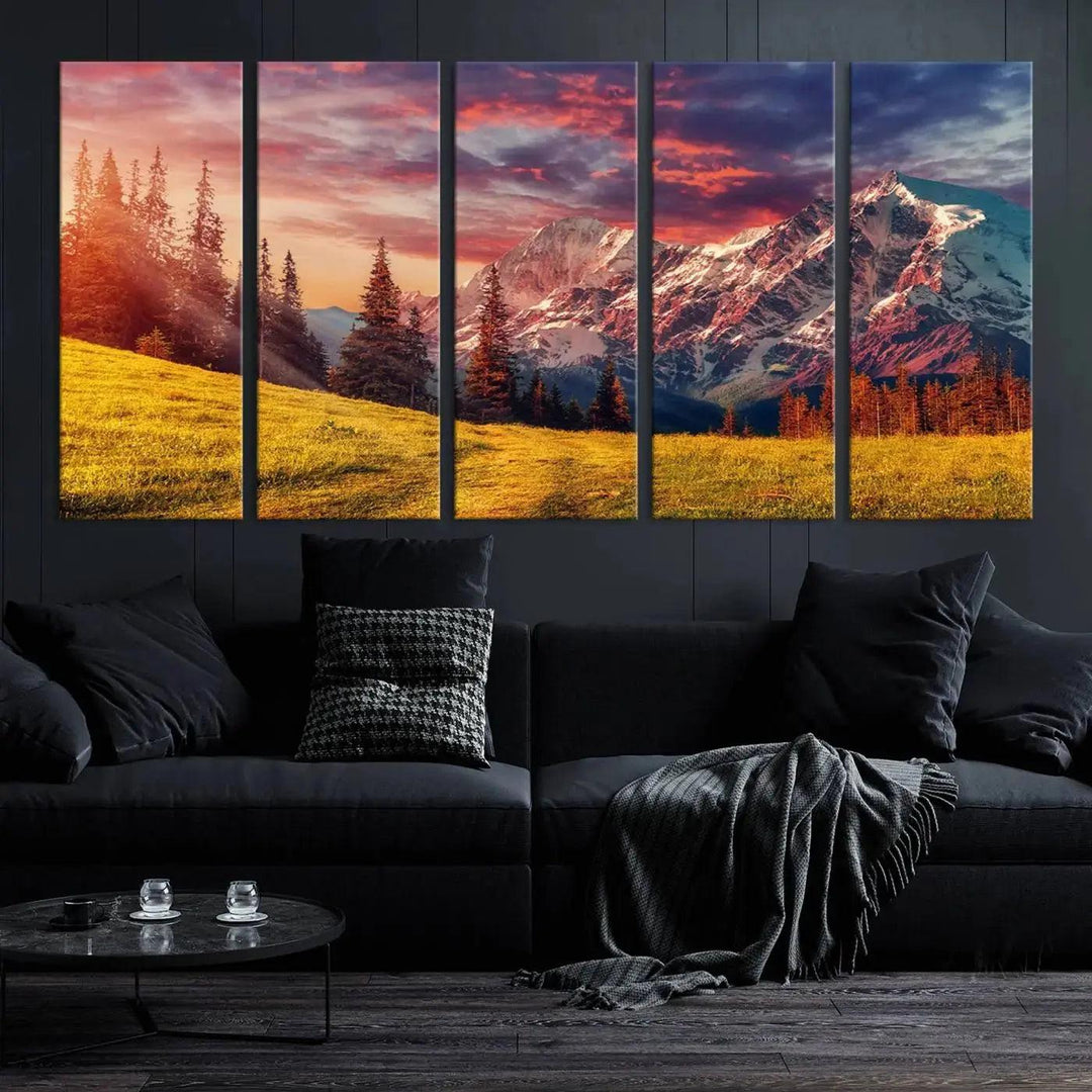 Stunning Mountain Landscape Large Wall Art Canvas Print