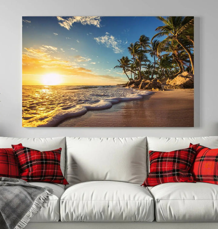 Sunset Wall Art Ocean View Beach Canvas Wall Art Print