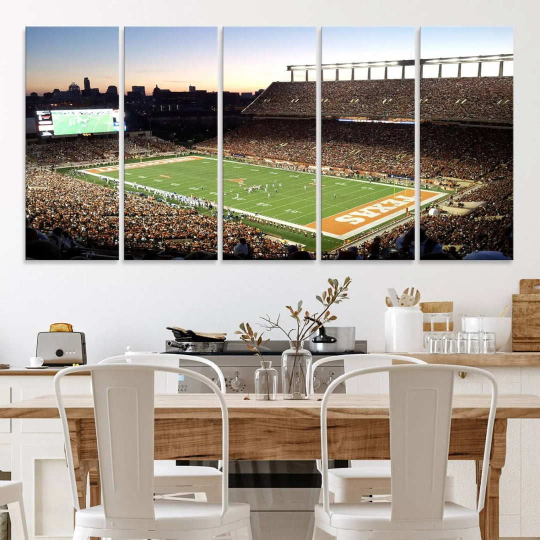 University of Texas Longhorns Football Team Print - Austin Darrell K Royal-Texas Memorial Stadium Wall Art Canvas Print