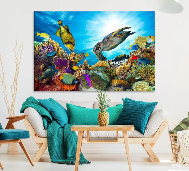 The Underwater World Sea Life Large Wall Art Canvas Print