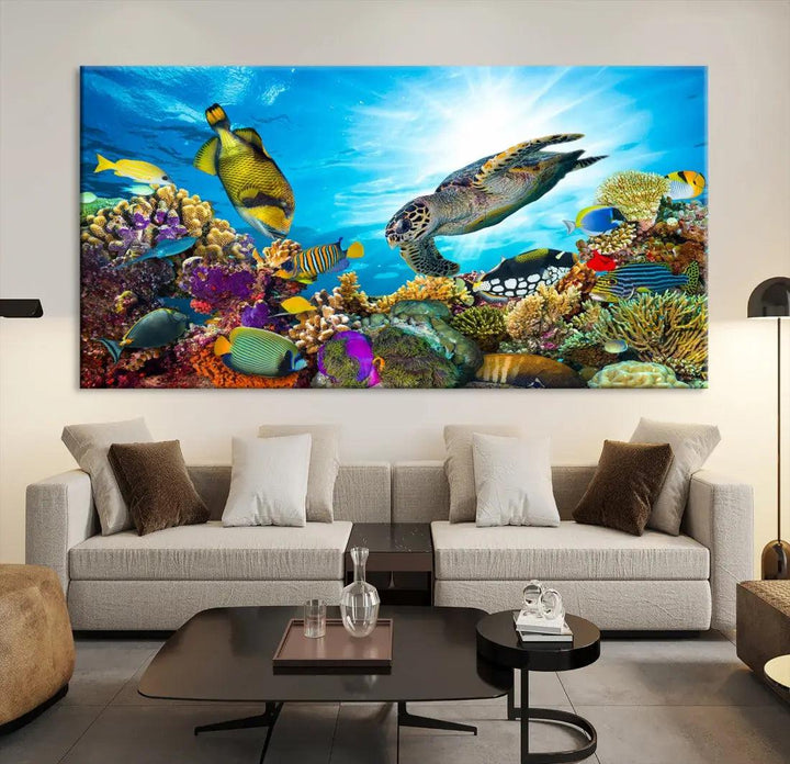 The Underwater World Sea Life Large Wall Art Canvas Print