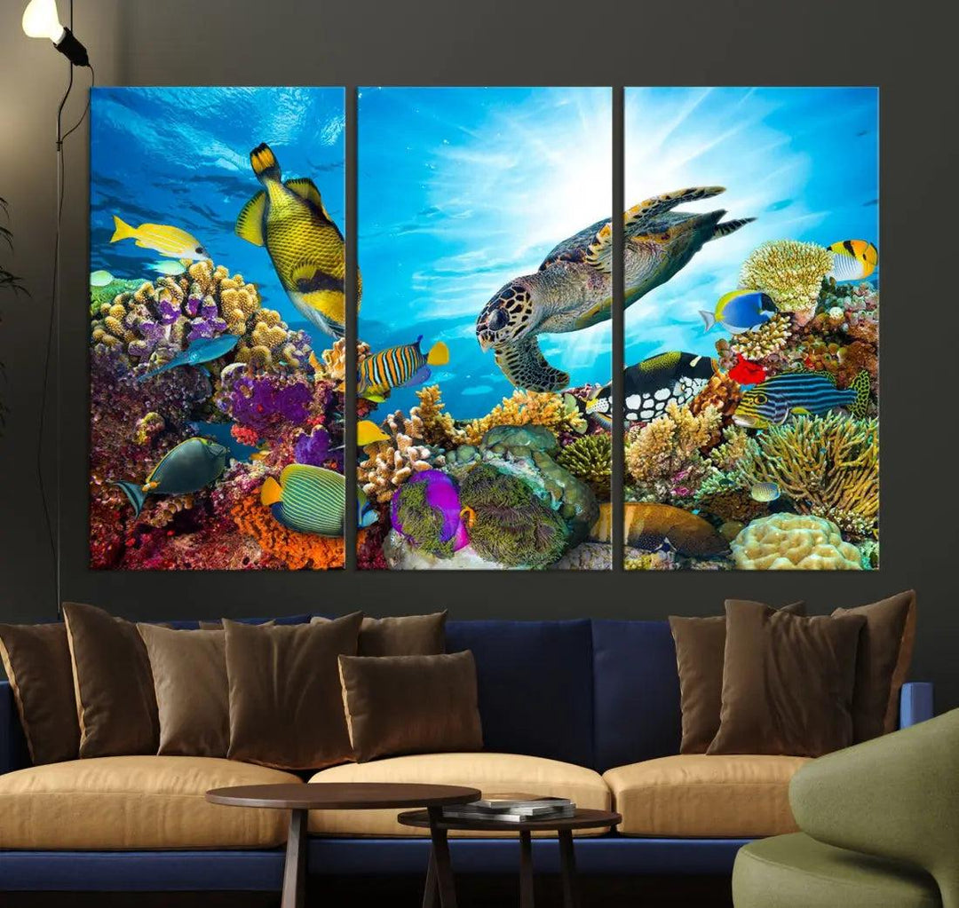 The Underwater World Sea Life Large Wall Art Canvas Print