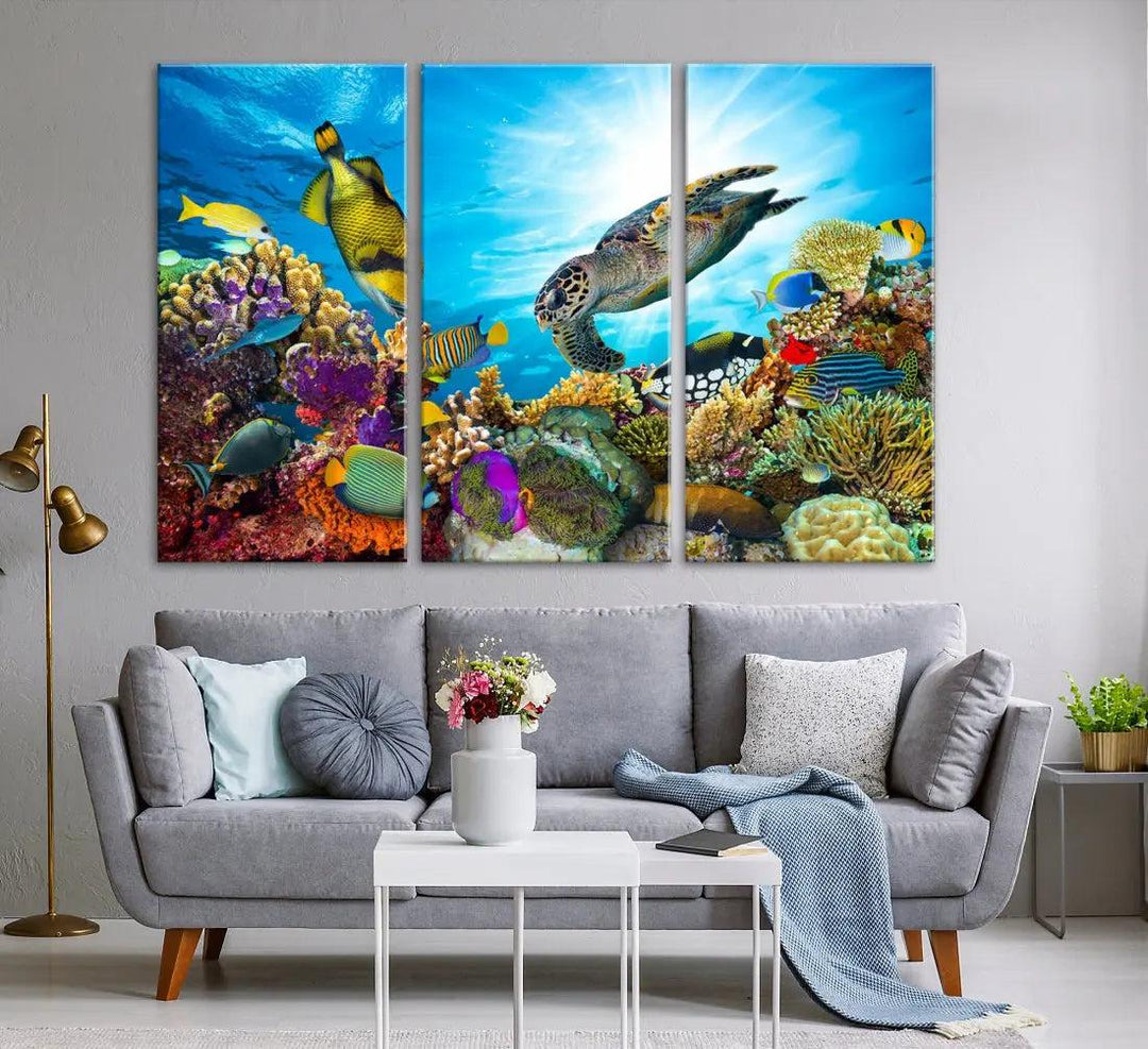 The Underwater World Sea Life Large Wall Art Canvas Print