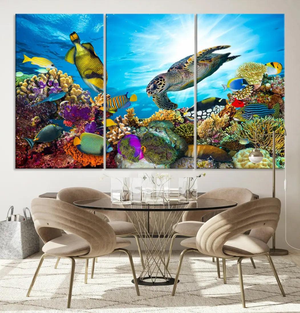 The Underwater World Sea Life Large Wall Art Canvas Print