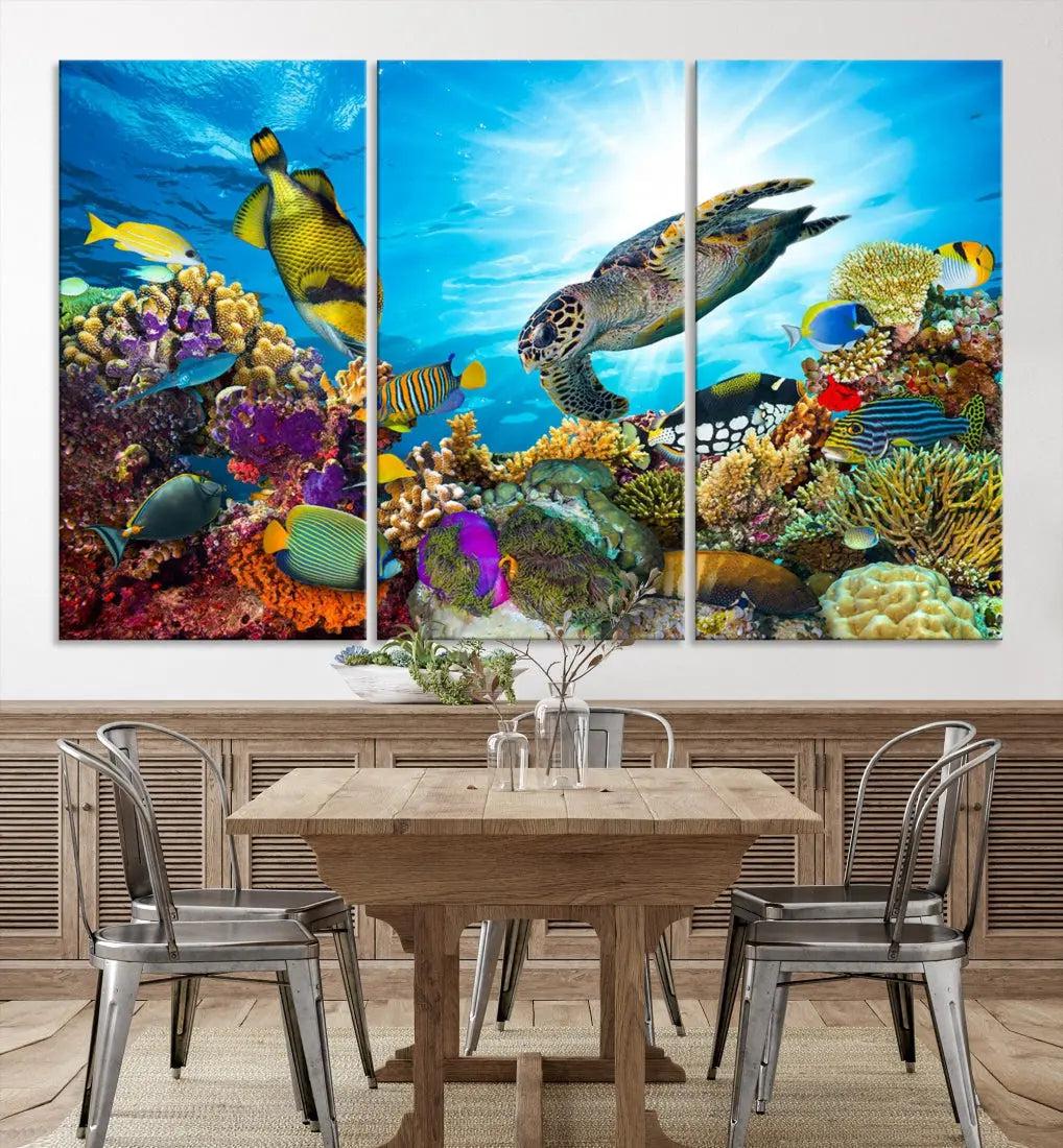 The Underwater World Sea Life Large Wall Art Canvas Print