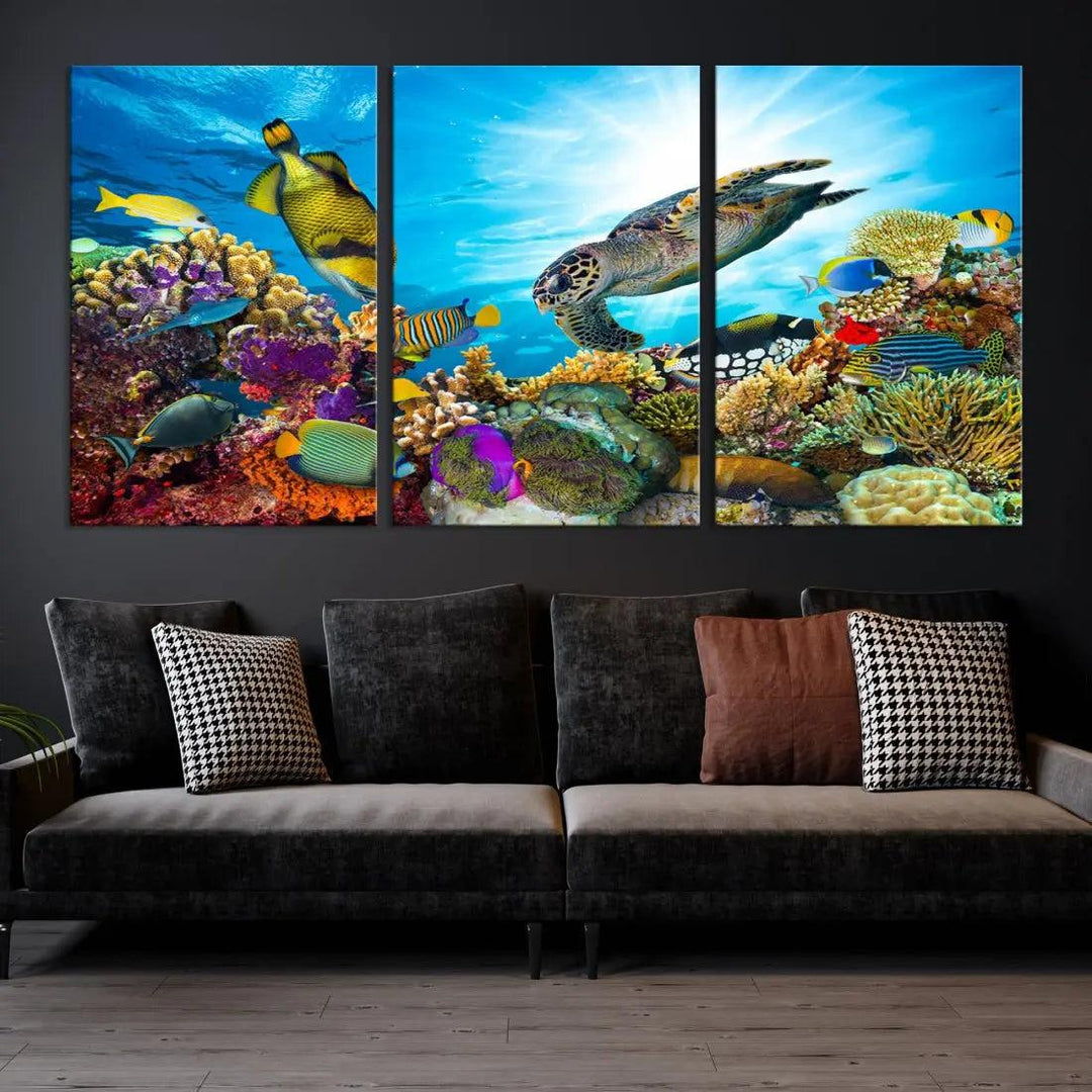 The Underwater World Sea Life Large Wall Art Canvas Print