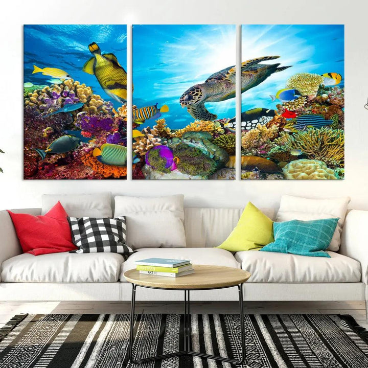 The Underwater World Sea Life Large Wall Art Canvas Print