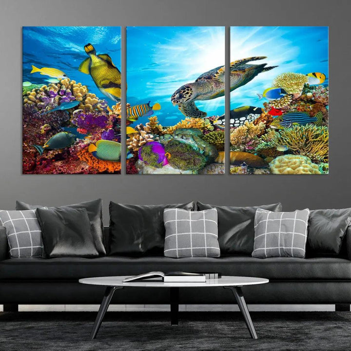 The Underwater World Sea Life Large Wall Art Canvas Print