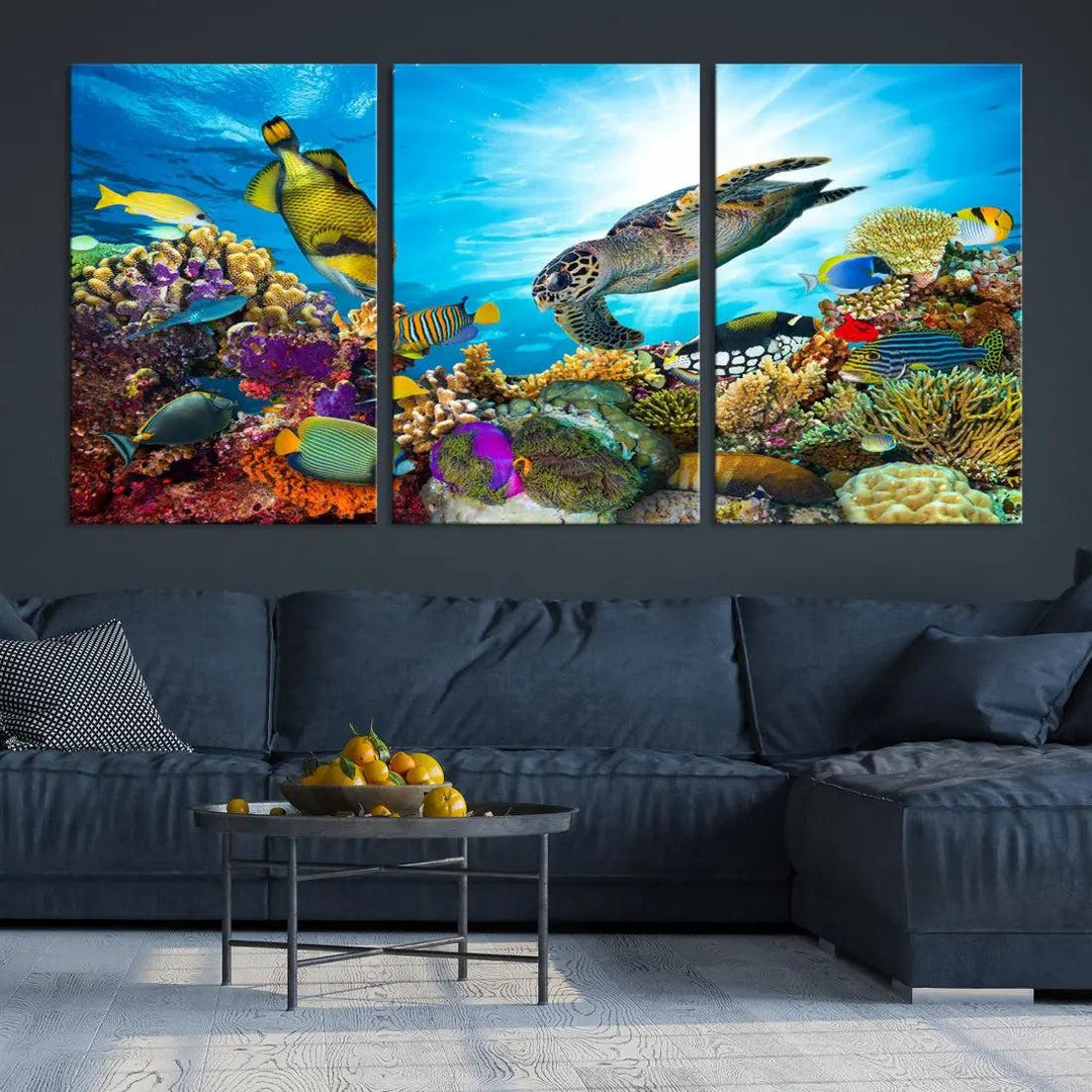 The Underwater World Sea Life Large Wall Art Canvas Print