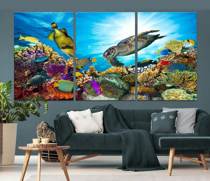 The Underwater World Sea Life Large Wall Art Canvas Print