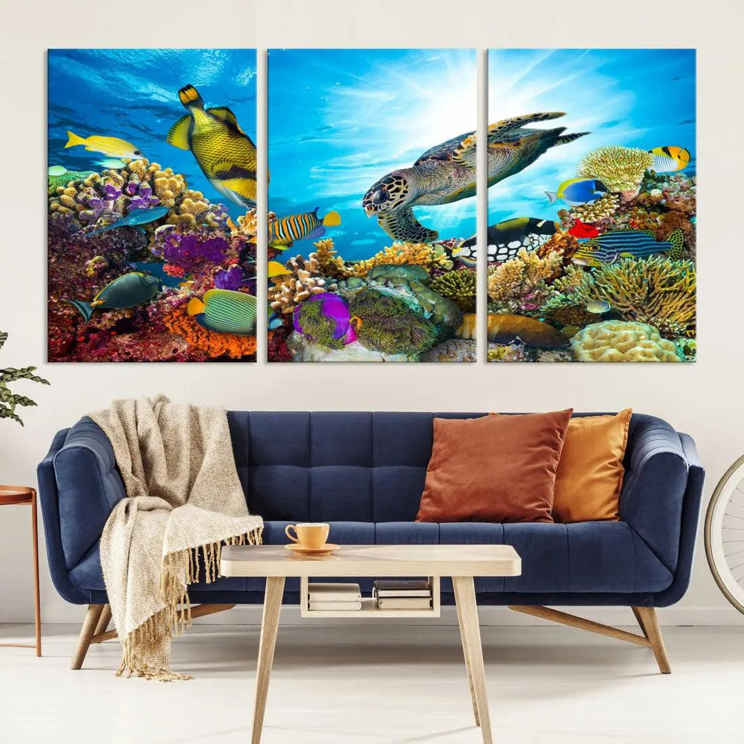 The Underwater World Sea Life Large Wall Art Canvas Print