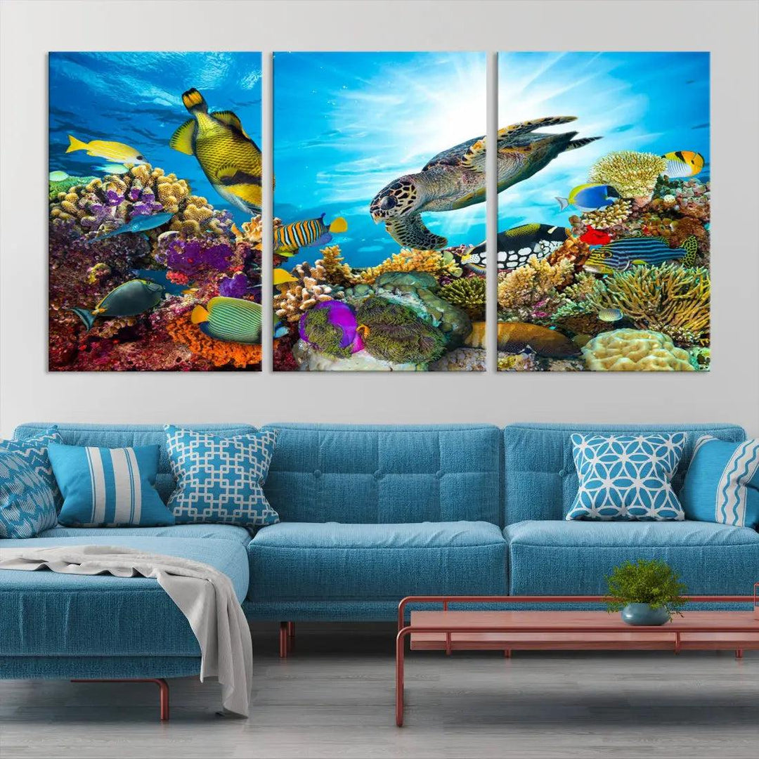 The Underwater World Sea Life Large Wall Art Canvas Print