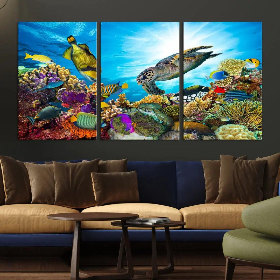 The Underwater World Sea Life Large Wall Art Canvas Print