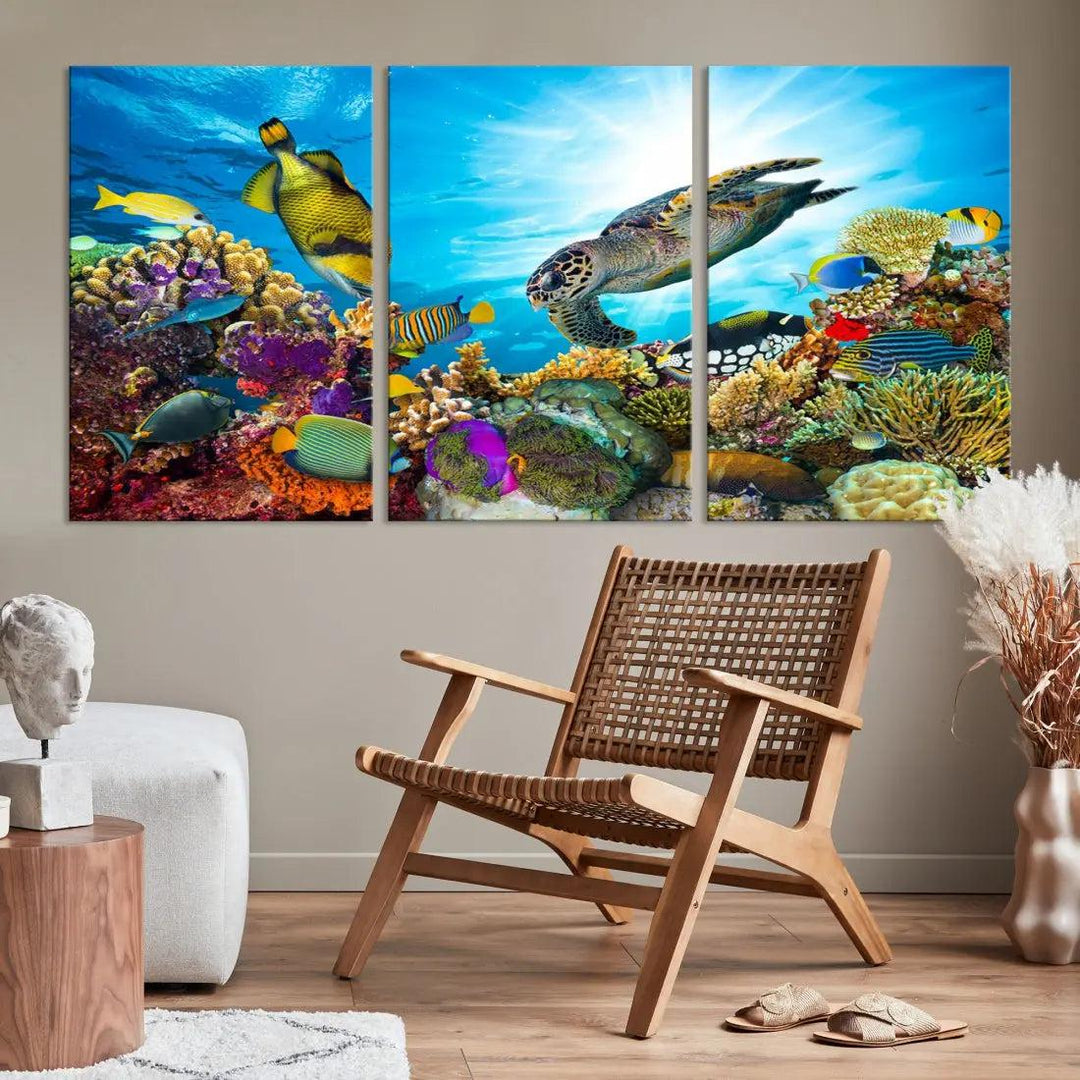 The Underwater World Sea Life Large Wall Art Canvas Print