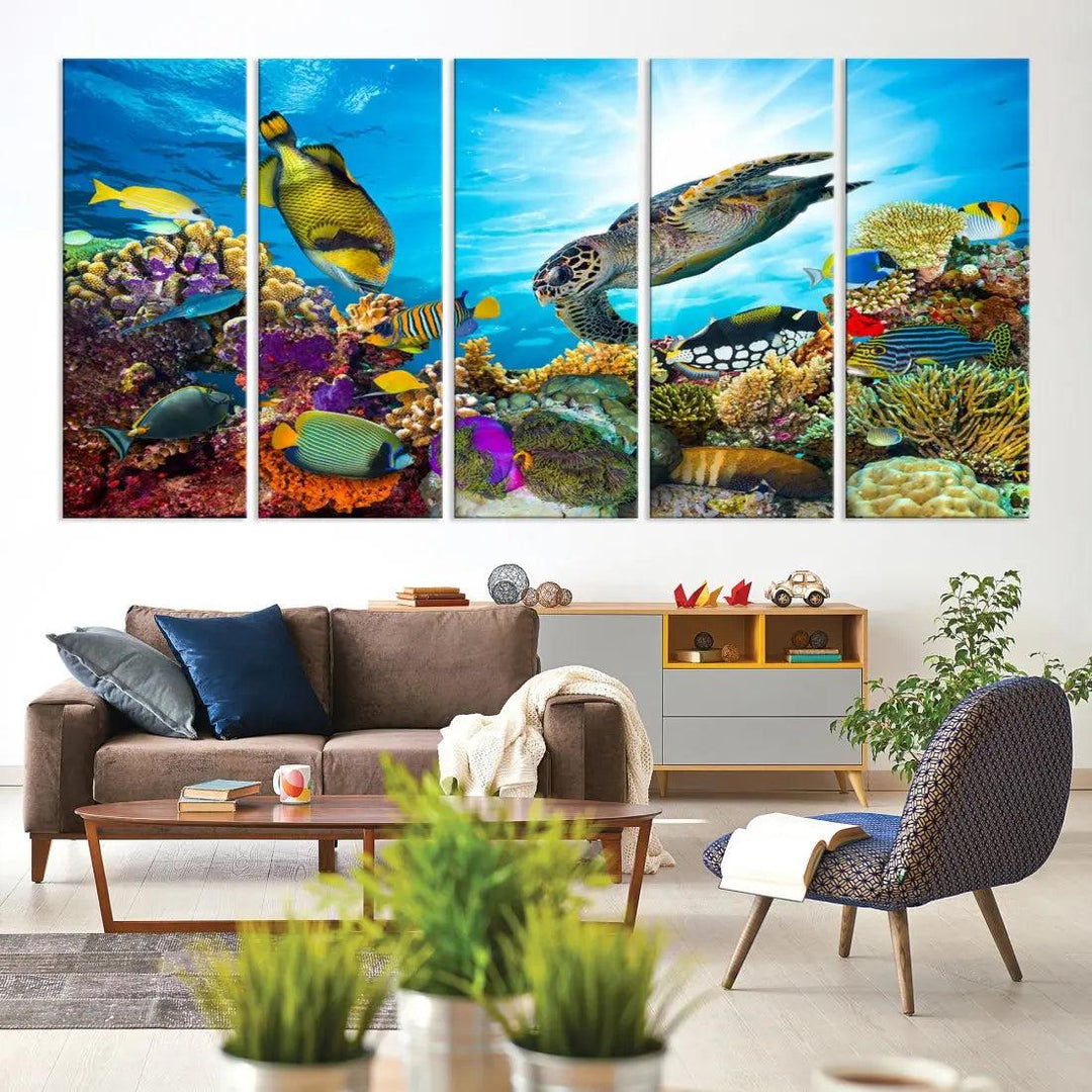 The Underwater World Sea Life Large Wall Art Canvas Print