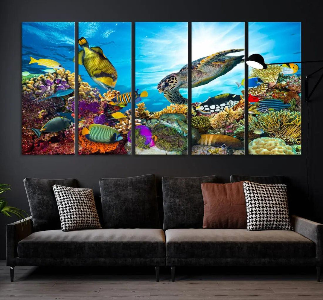 The Underwater World Sea Life Large Wall Art Canvas Print