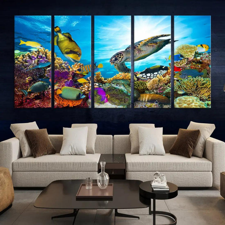 The Underwater World Sea Life Large Wall Art Canvas Print