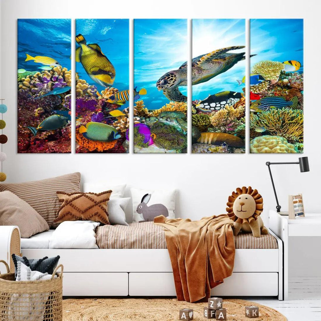 The Underwater World Sea Life Large Wall Art Canvas Print