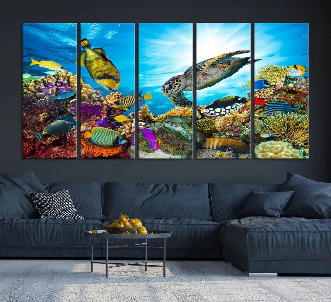 The Underwater World Sea Life Large Wall Art Canvas Print