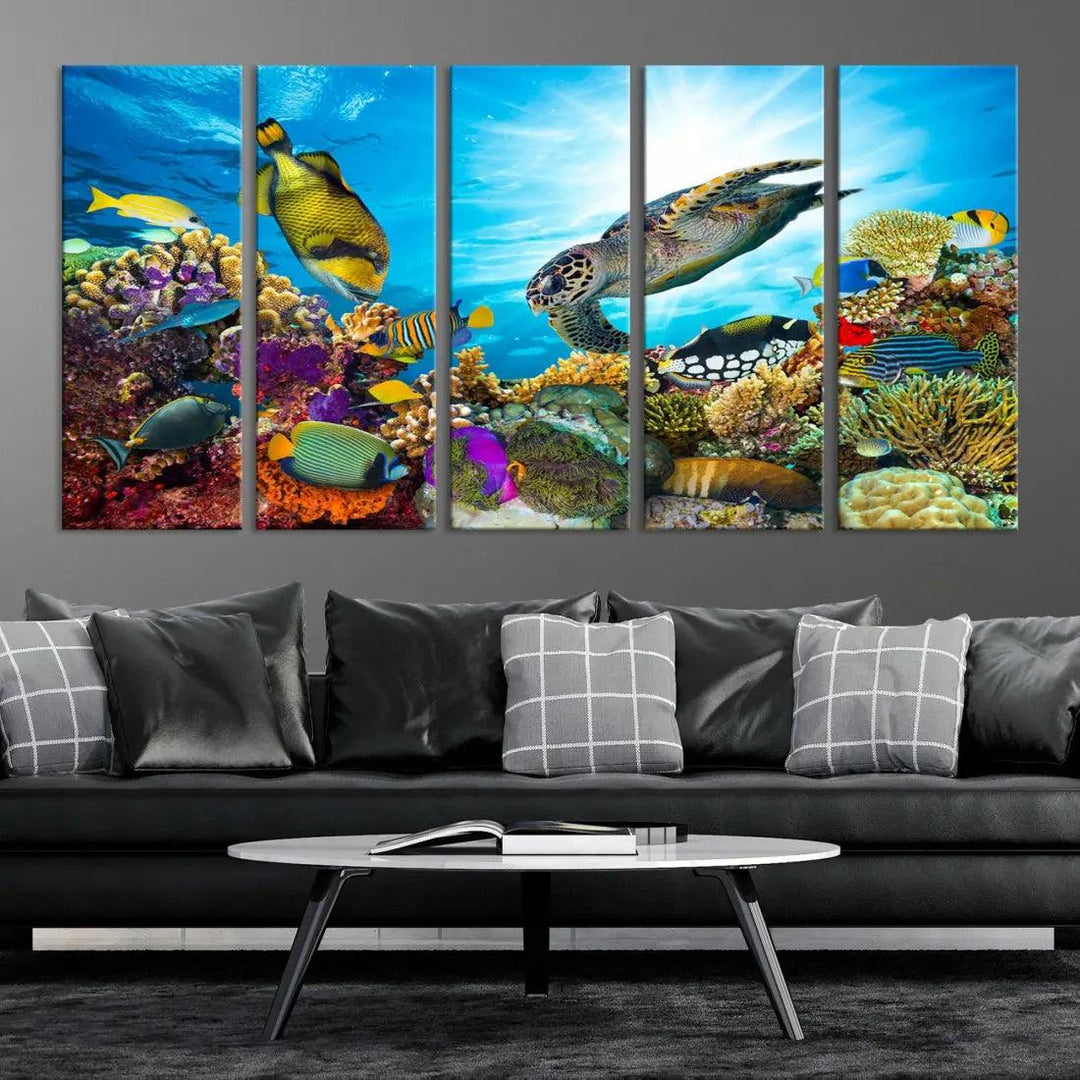 The Underwater World Sea Life Large Wall Art Canvas Print