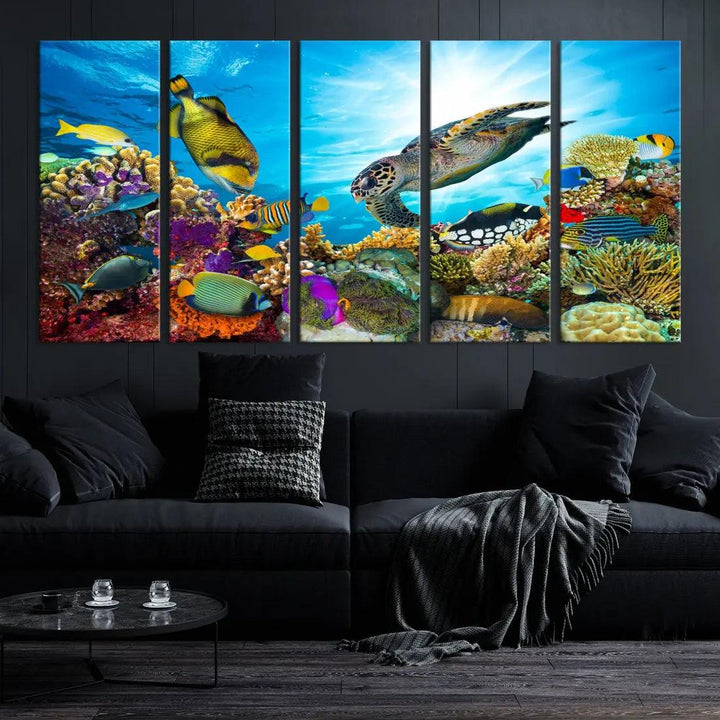 The Underwater World Sea Life Large Wall Art Canvas Print