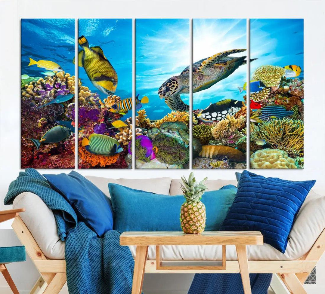 The Underwater World Sea Life Large Wall Art Canvas Print