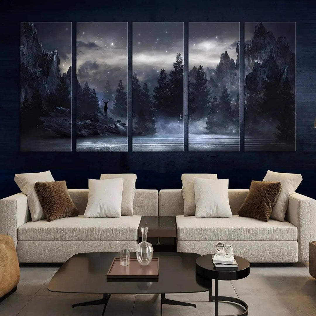 Thrilling Dark Forest Wall Art Canvas Print