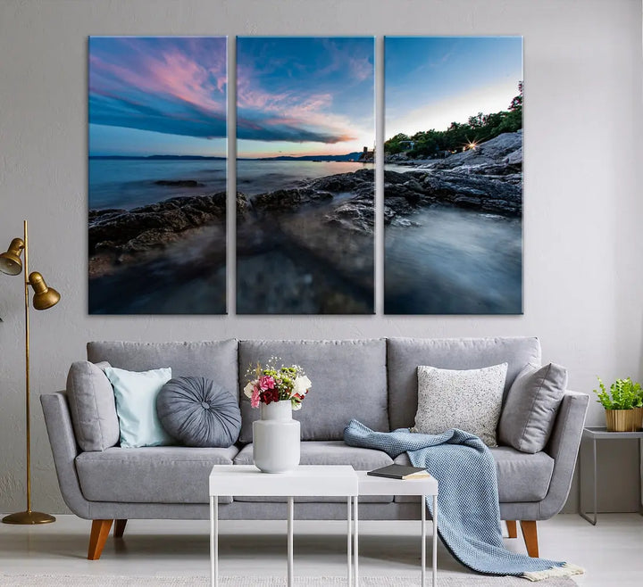 Tropical Beach Large Wall Art Canvas Print Coastal Ocean Printing