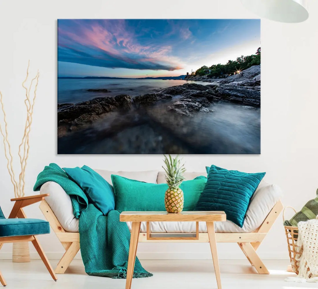 Tropical Beach Large Wall Art Canvas Print Coastal Ocean Printing