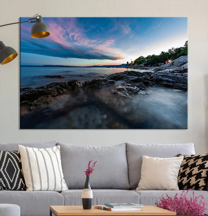 Tropical Beach Large Wall Art Canvas Print Coastal Ocean Printing