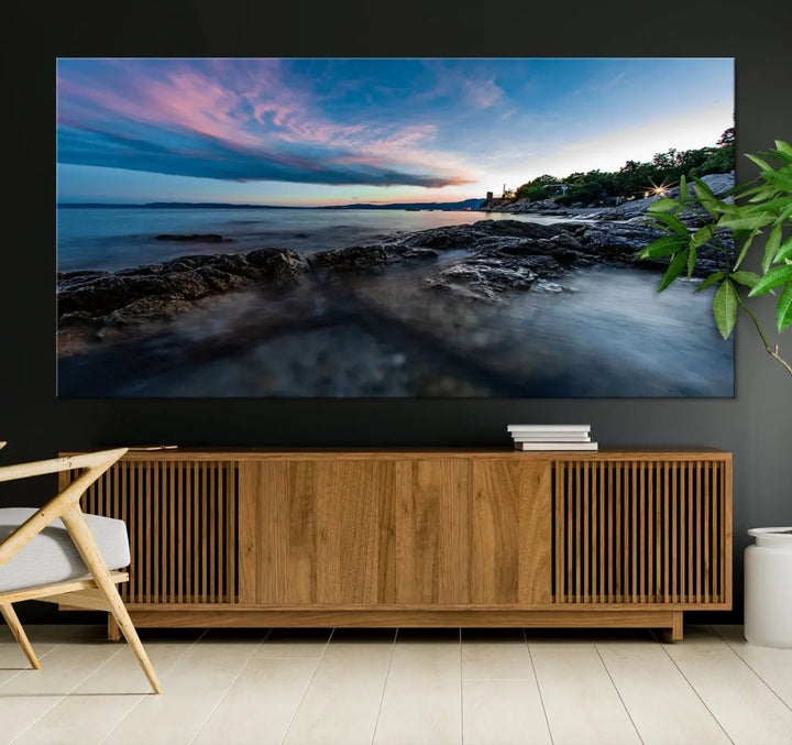 Tropical Beach Large Wall Art Canvas Print Coastal Ocean Printing