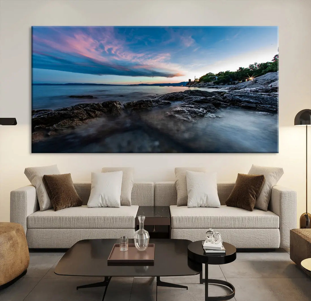 Tropical Beach Large Wall Art Canvas Print Coastal Ocean Printing