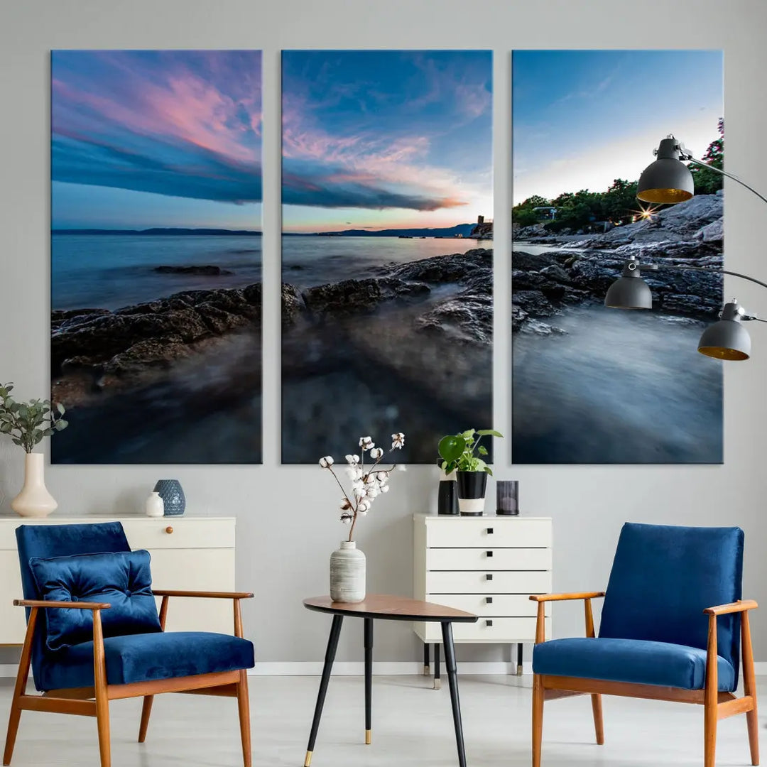 Tropical Beach Large Wall Art Canvas Print Coastal Ocean Printing