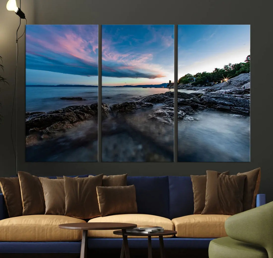 Tropical Beach Large Wall Art Canvas Print Coastal Ocean Printing