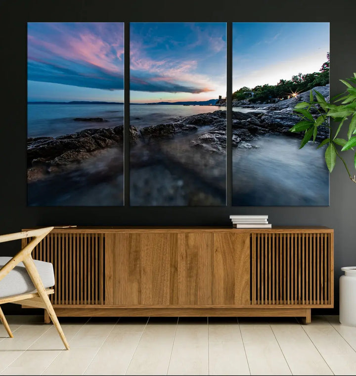 Tropical Beach Large Wall Art Canvas Print Coastal Ocean Printing