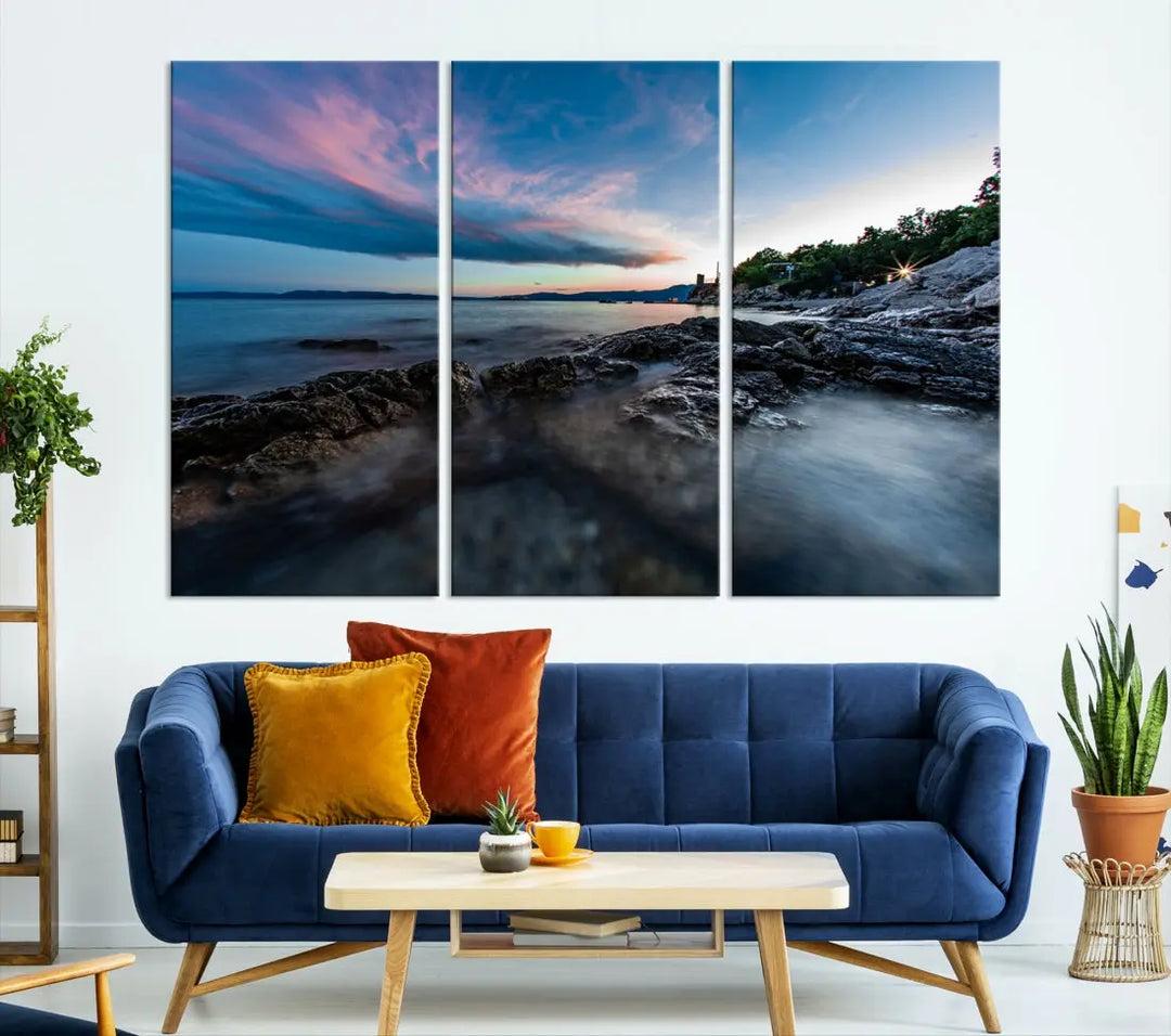 Tropical Beach Large Wall Art Canvas Print Coastal Ocean Printing