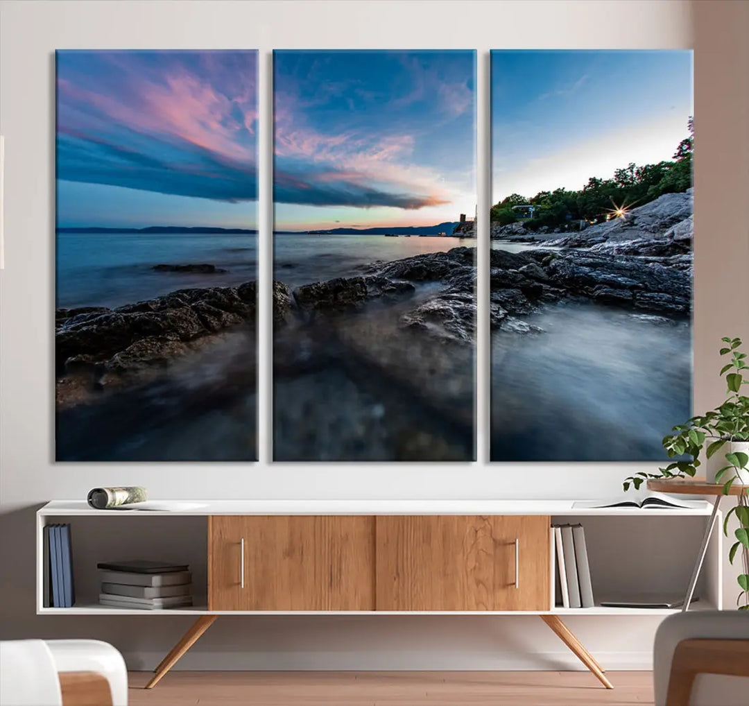 Tropical Beach Large Wall Art Canvas Print Coastal Ocean Printing