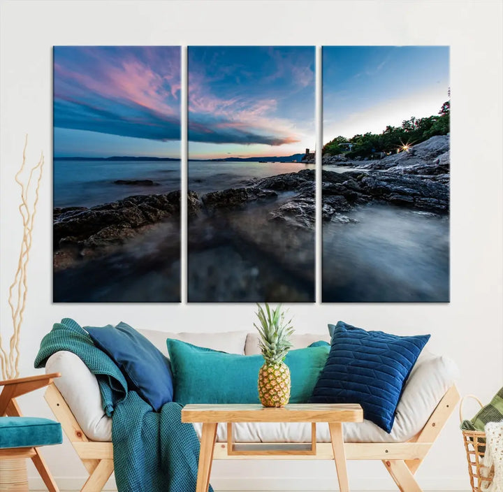 Tropical Beach Large Wall Art Canvas Print Coastal Ocean Printing