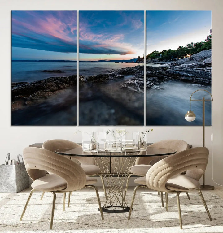 Tropical Beach Large Wall Art Canvas Print Coastal Ocean Printing