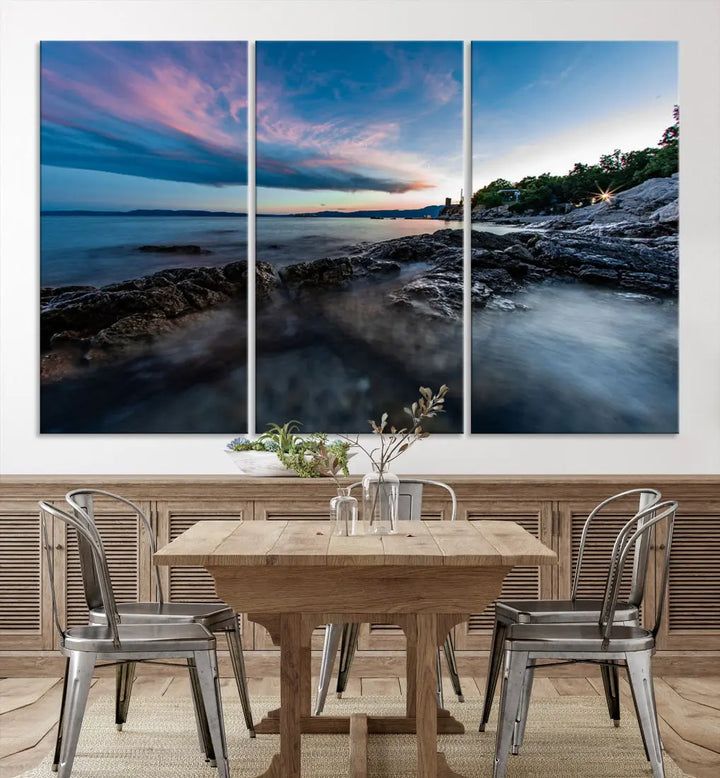 Tropical Beach Large Wall Art Canvas Print Coastal Ocean Printing